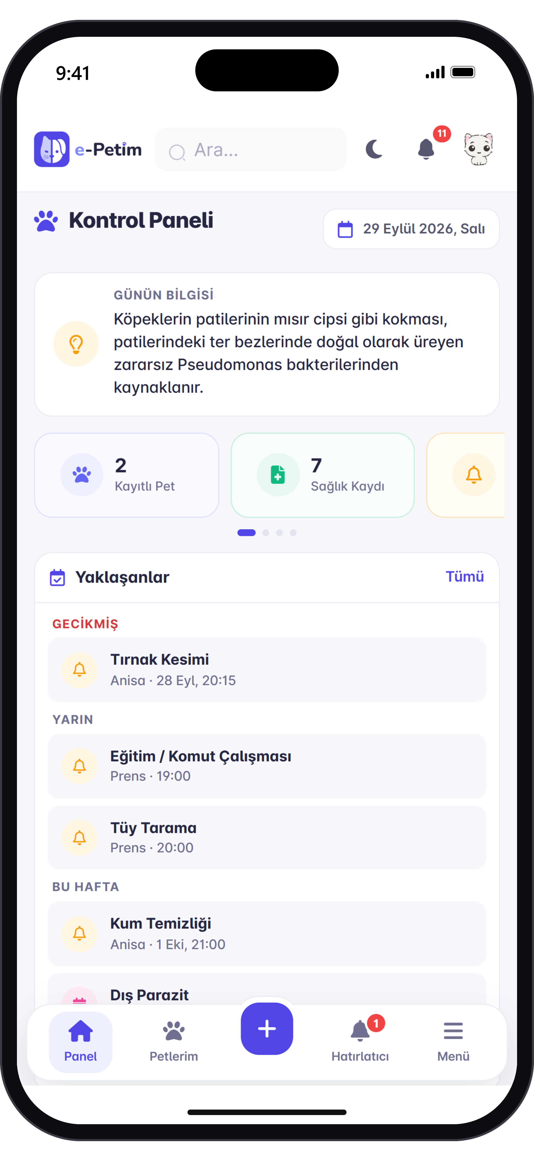 e-Petim Mobil Uygulama Ekranı